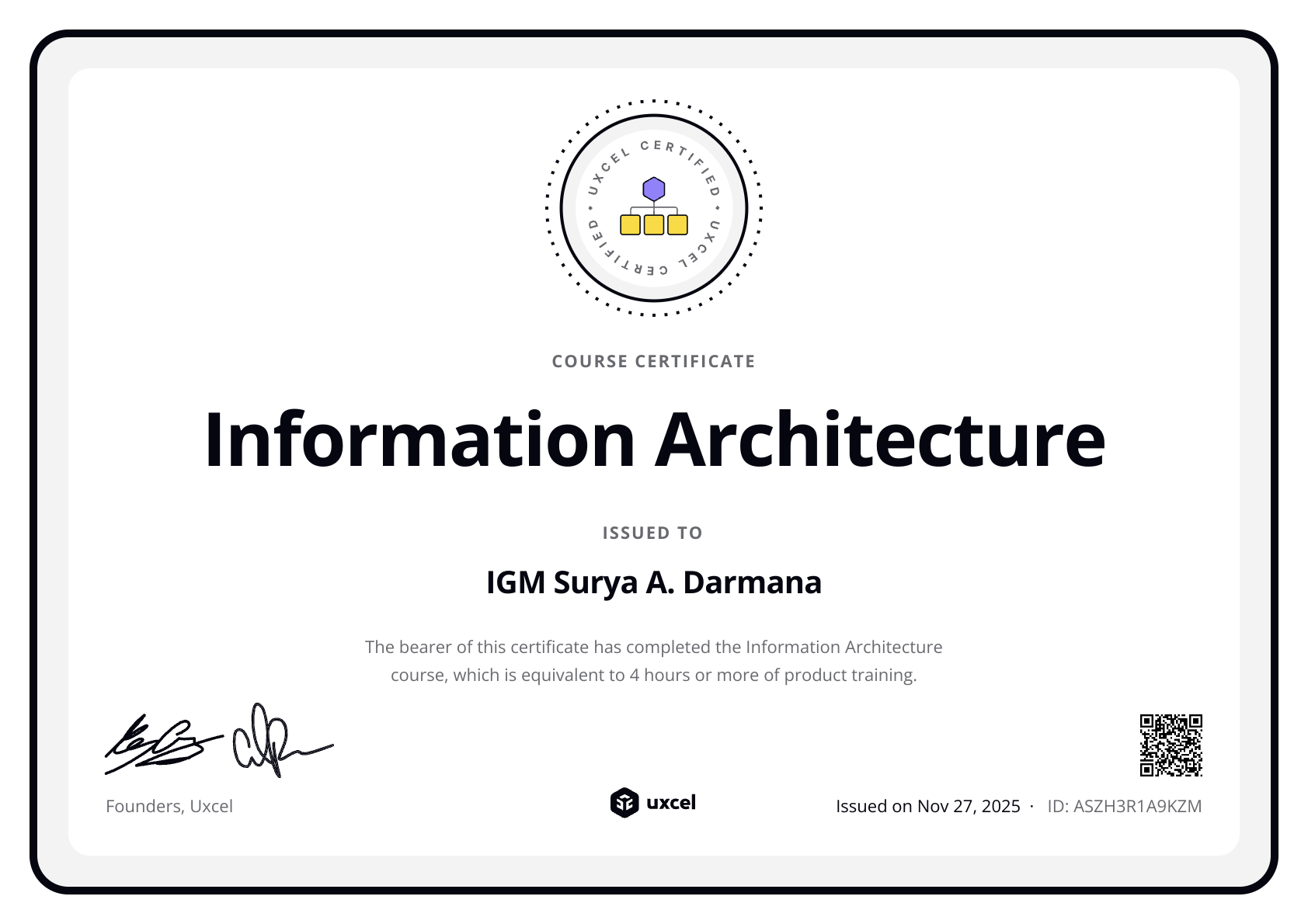 IGM Surya A. Darmana's certificate